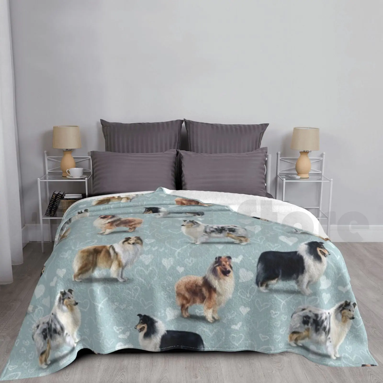 The Rough Collie Blanket Super Soft Warm Light Thin Rough Collie Collies Scotch Scottish Lassie Dog Dogs Puppy Puppies