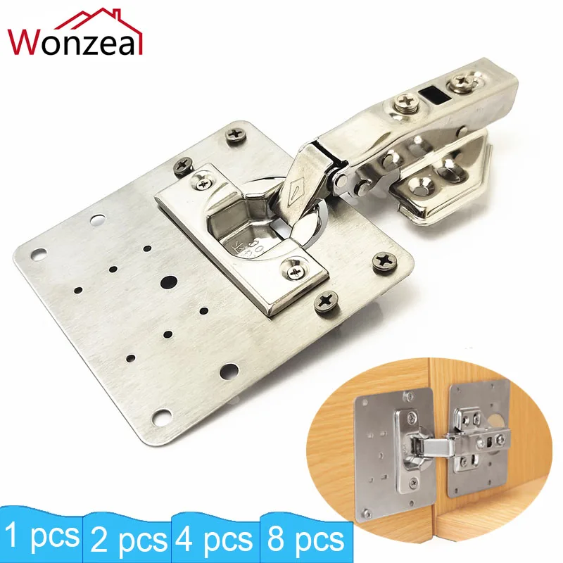 

1/2/4/8Pcs Hinge Repair Plate Foldable Table Stainless Steel Cabinet Cupboard Kitchen Drawer Hidden Mounting Furniture Fittings