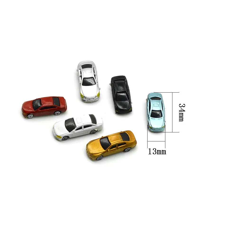 100pcs 1:200 Miniature Car Model Painted ABS Vehicle Sand Table Architecture Building Landscape Educational Toys Gift Collection