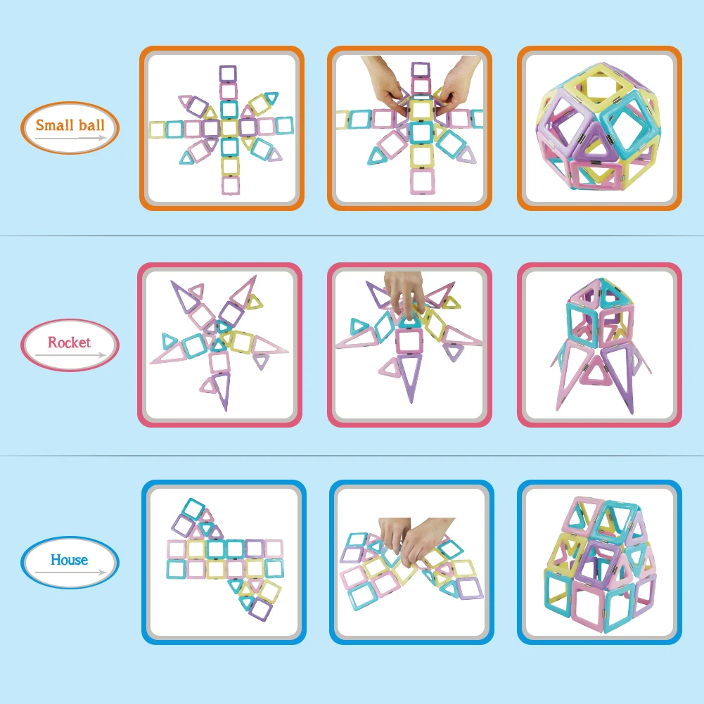 Klocki magnetyczne DIY gra zabawka dla dzieci zestaw konstrukcyjny magnetyczny zabawki edukacyjne Montessori na prezenty dla dzieci