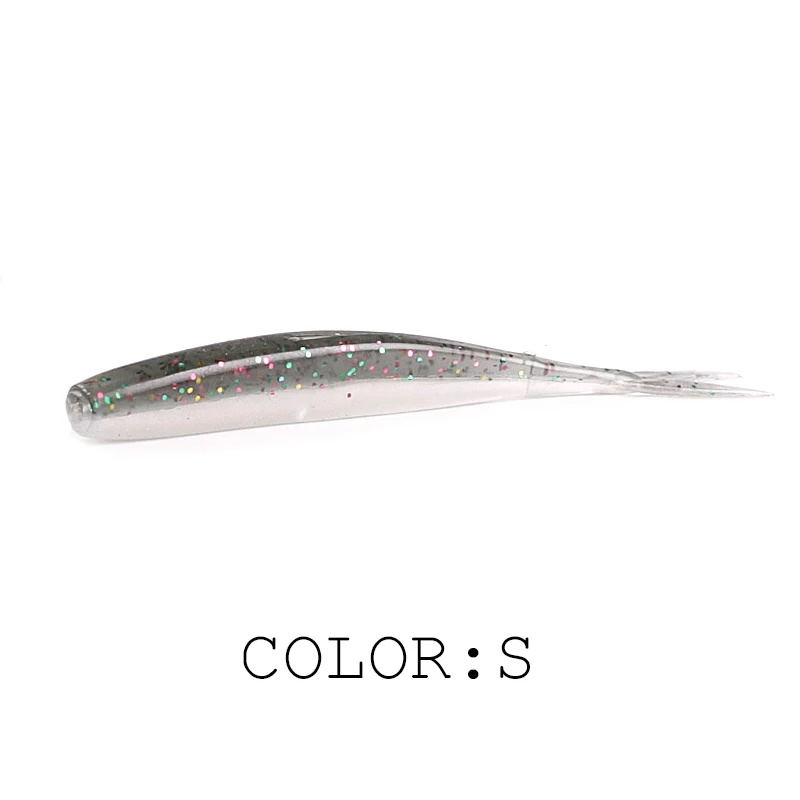 2019 NEU Supercontinent HP MiNNOW kleiner weicher Tintenfischschwanzfisch 75 mm Straßen-Weichköder 1,8 g 15 Stück