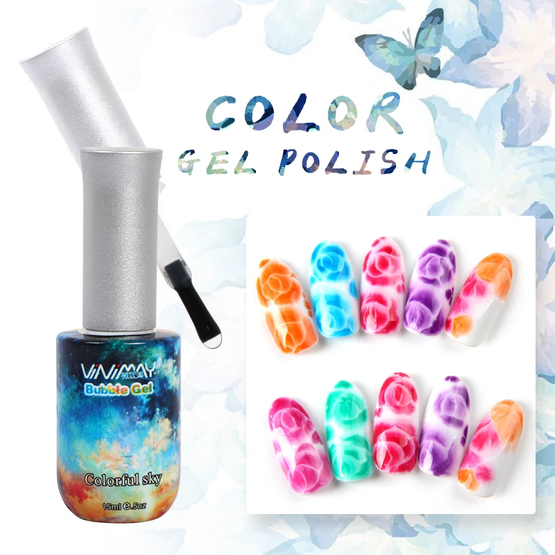 VINIMAY Watercolor Ink Gel Nail Polish Blooming Gel Magic Smudge Bubble Liquid DIY Varnish Manicure Decoration Nail Salon Set