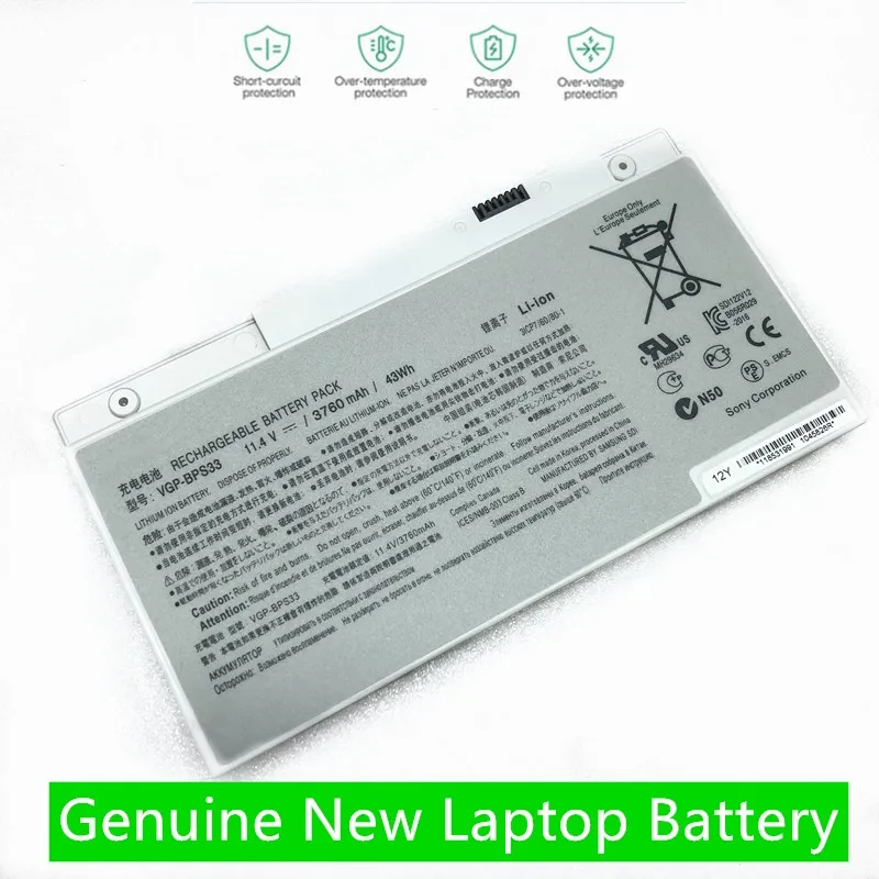 

ONEVAN New VGP-BPS33 Laptop Battery For SONY VAIO SVT-14 SVT-15 T14 T15 BPS33 SVT1511M1E SVT14126CXS 11.4V 43WH