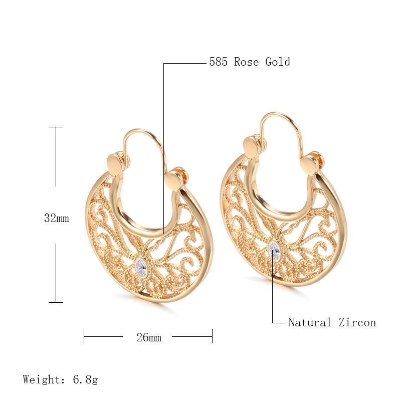 New Ethnic Bride Jewelry Hollow WeaveTexture Vintage Gold Plated Earrings Boho Women Earrings Wedding Round Hoops Earrings Gift