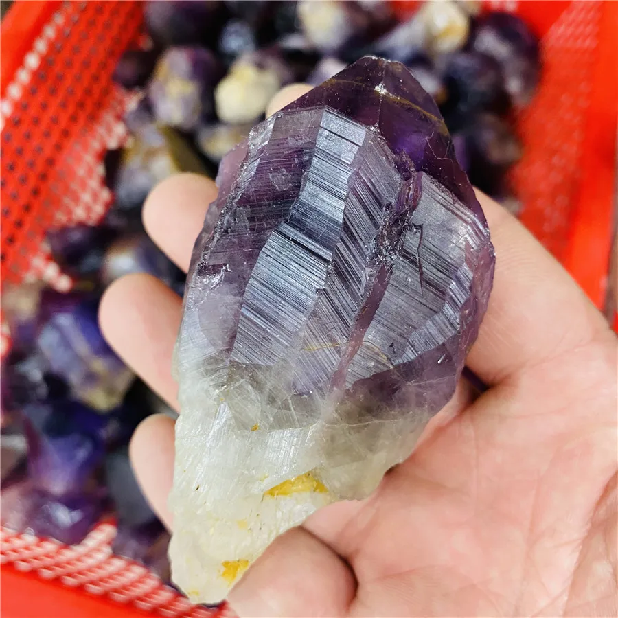 Natural Unicuspid Raw Amethyst Quartz  Crystal  Healing Stones Specimen Home  Crafts Decoration Ornament