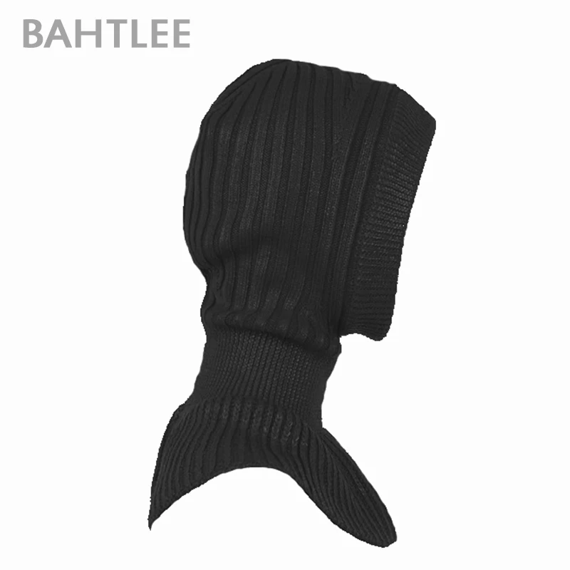 BAHTLEE-Gorro de pasamontañas de punto de lana para mujer, gorros de bufanda, gorros calentadores de cuello, Invierno