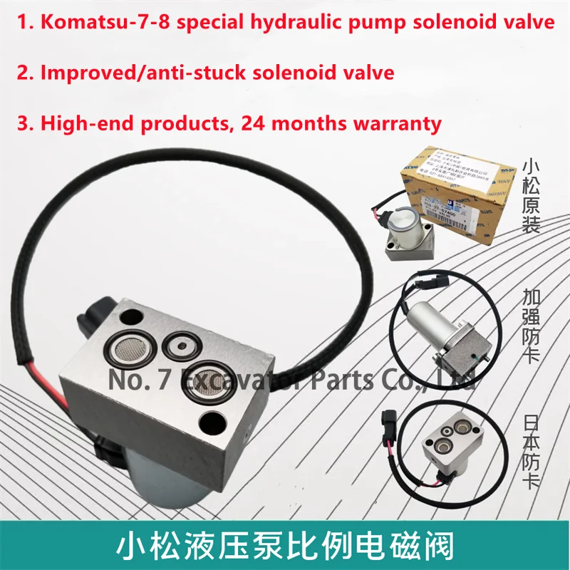 702-21-57400 7022157400 Solenoid Valve for PC200-7-8 /360-7/450-8 Komatsu Excavator Hydraulic Pump Parts 24 months warranty