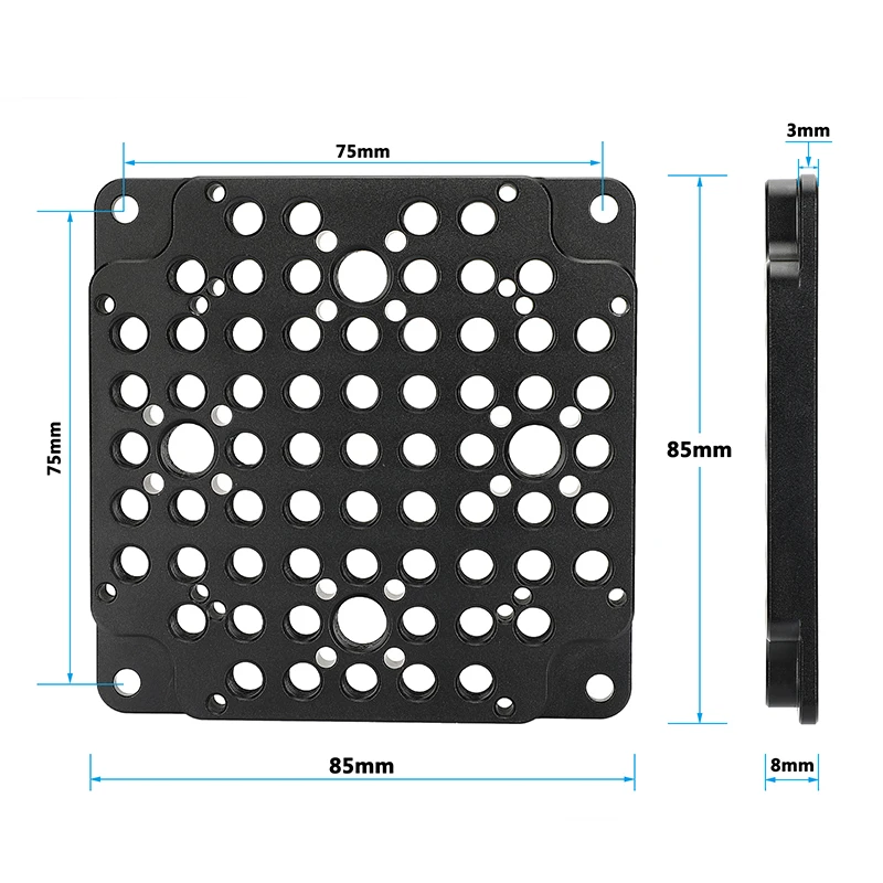 CAMVATE Aluminum Camera Cheese Mounting Plate Multipurpose Compatible With Standard 75mm VESA Mount For Camera / Monitor cage