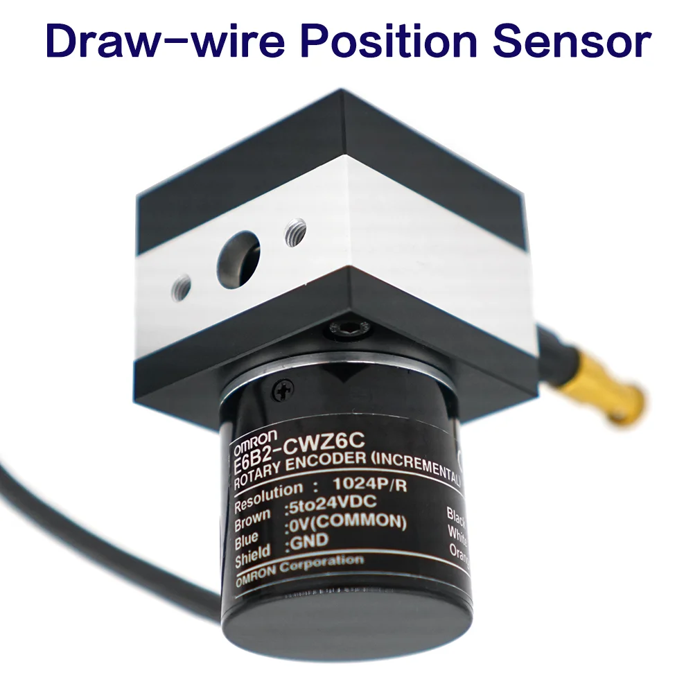 

1000mm to 5000mm Range DrawWire Displacement Sensor Linear Rope E6B2 Encoder Tracking Range Linear Position String Potentiometer