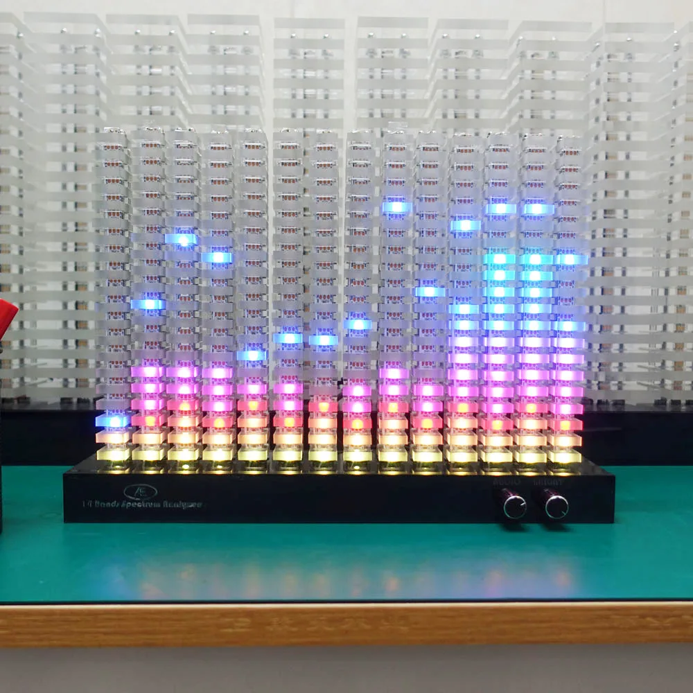 14 قطعة محلل الطيف ، مؤشر مستوى الموسيقى ، ضوء الطيف ، عمود إضاءة LED أكريليك VU