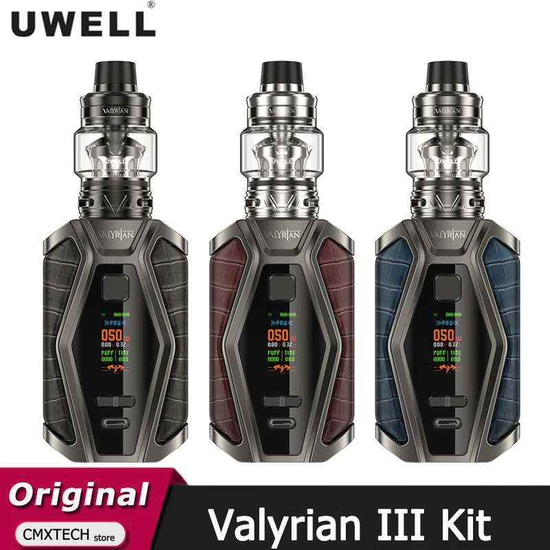 Original Uwell Valyrian III Kit 200W Valyrian 3 Box MOD Vape 6ml Valyrian III Tank Atomizer UN2 Electronic Cigarette Vaporizer