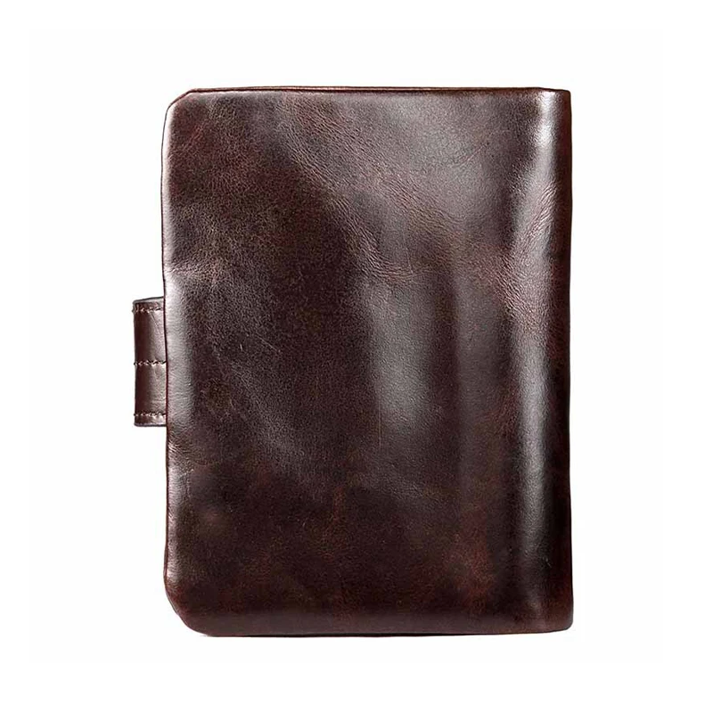 Genuine Leather Men\'s Wallet Retro Oil Wax Leather Wallet Men Casual Short Small Purses Man Card Holder Coin Purses