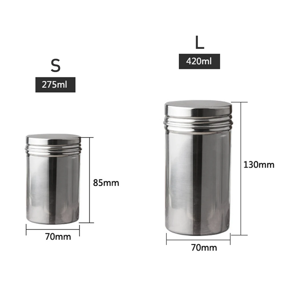 304 Stainless Steel Sealed Storage Jar Tea Coffee Beans Container Outdoor Travel Camping Stainless Steel Storage Organizer Can