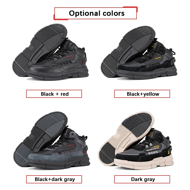 Baasploa 2022 Winter Men Leather Comfortable Cotton Shoes Waterproof Warm Outdoor Sneakers Non-Slip Wear-Resistant Hiking Shoes