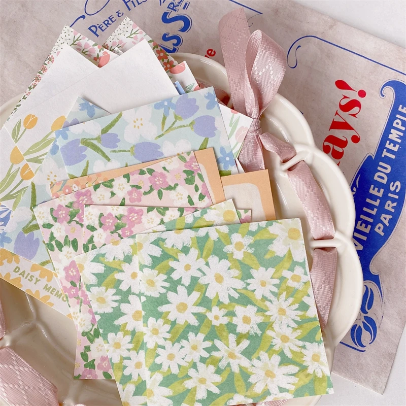 100 Sheets Spring Garden Memo Pad Cute Stationery N Times Sticky Notes Portable Notepad School Office Supply Papeleria