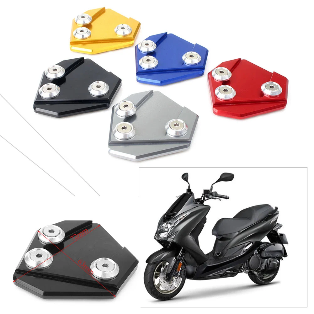 For Yamaha SMAX155 GTR125 ACYGNUS RAY125 BWS Motorcycle Kickstand Foot Side Stand Extension Enlarge Pad Support Plate