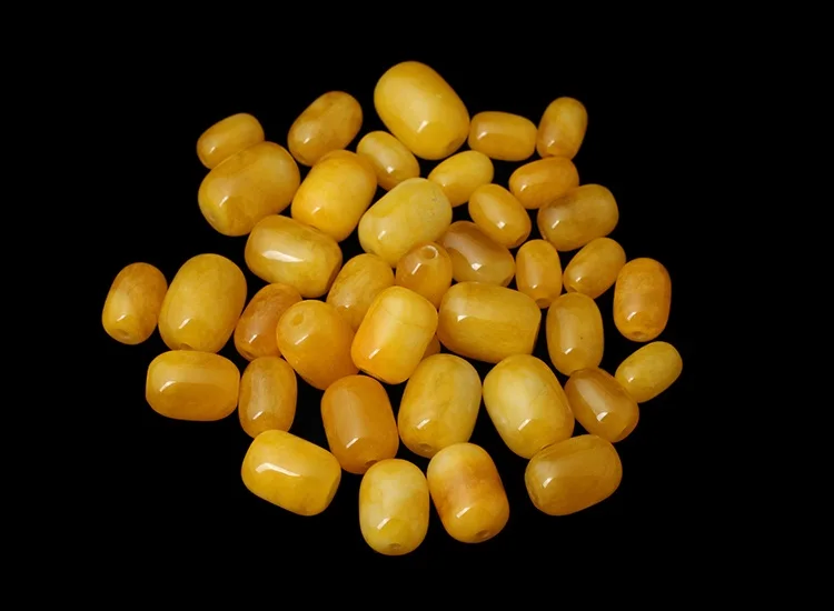 10pcs Hot Natural yellow Chalcedony Loose Bucket/Drum shape Beads