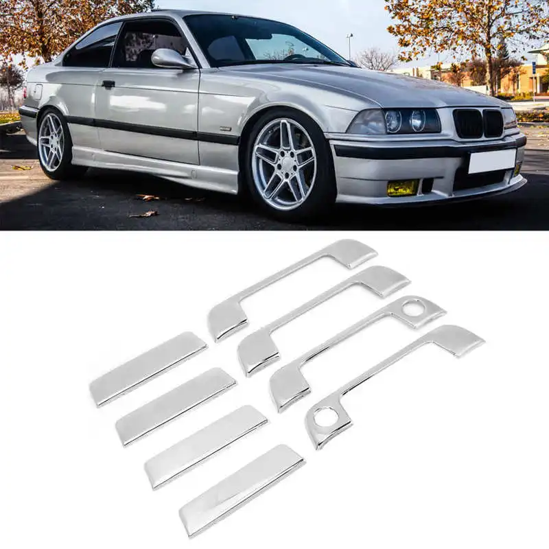 8PCS Car Door Handle Cover Automobile Puller Trim Replacement for BMW E34 E36 1995 1996 1997 1998 1999 Car Accessory