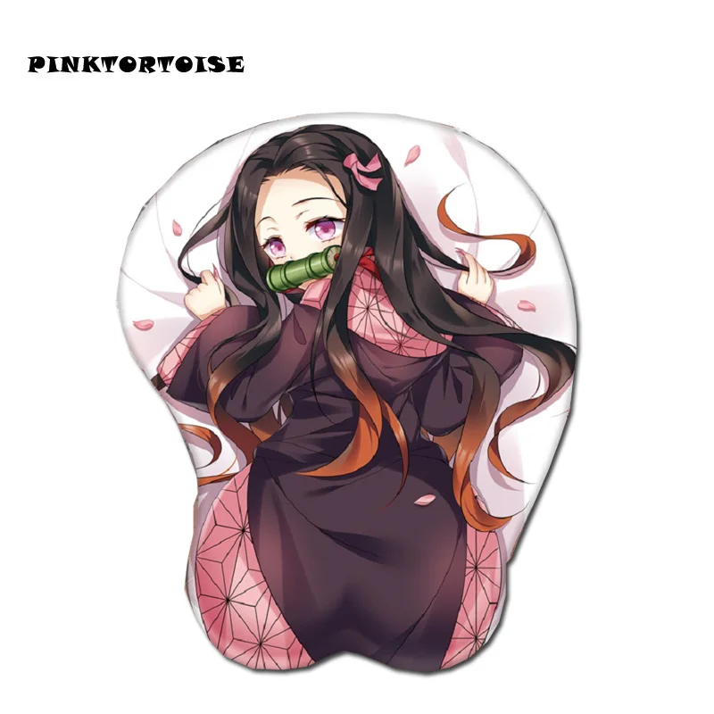 Anime Demon Slayer Sexy Hip 3D Kamado Nezuko Mouse Pad 3D Soft Chest Mouse Pad Mat Wrist Rest