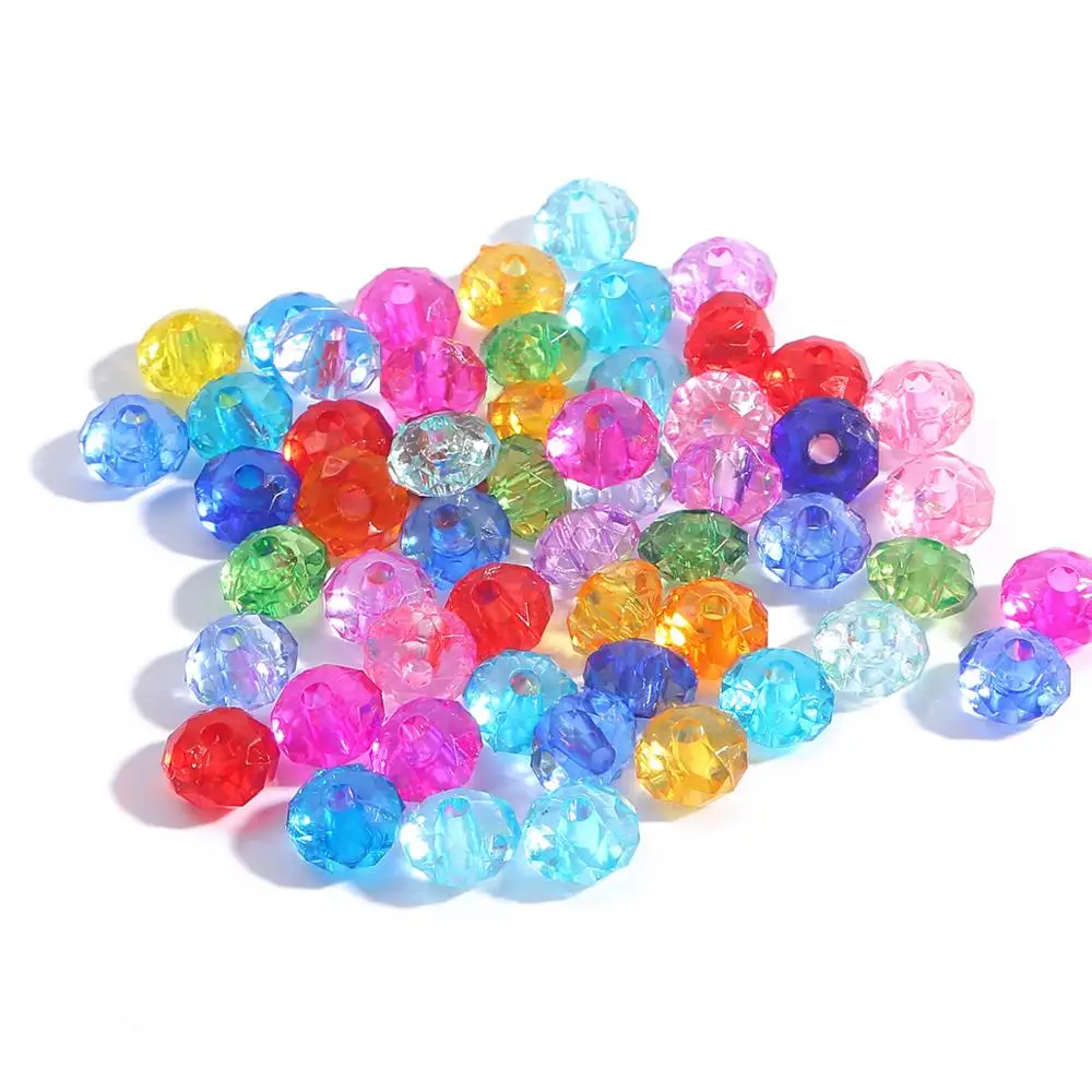 50-500pcs Austria Faceted Bicone Crystal Acrylic Beads Set 4mm/6mm/8mm/10mm Loose Spacer round Beads for DIY Jewelry Making