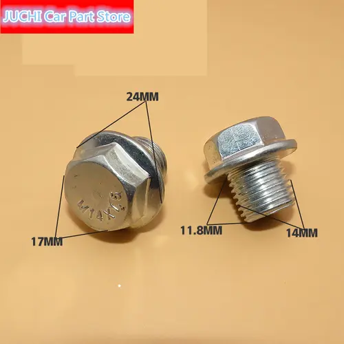 Imagen 2 del producto Tornillo de drenaje de aceite de sumidero de coche para Jac Rein J3 J5 J6 S2 S3 S5