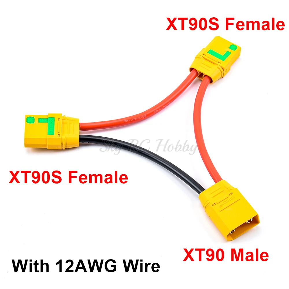 XT90 XT90S MPX TRX JST 수-암 직렬 병렬 배터리 어댑터 커넥터, 12AWG / 14AWG RC 연결 케이블 포함, 1 개