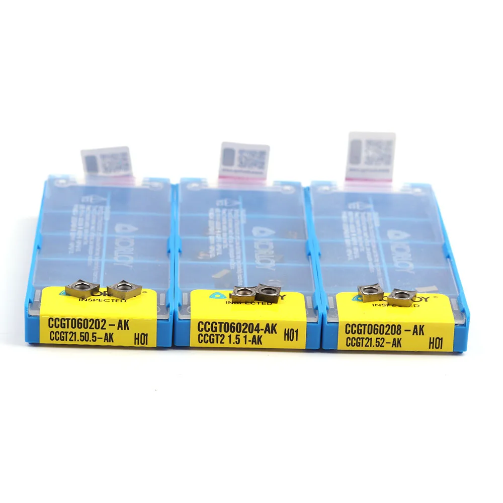 CCGT060204 CCGT09T304 CCGT120402 AK H01 Tiện CNC Miếng Nhôm Lưỡi Dao Carbide Máy Tiện Dụng Cụ Cắt Nhôm Đồng Gỗ