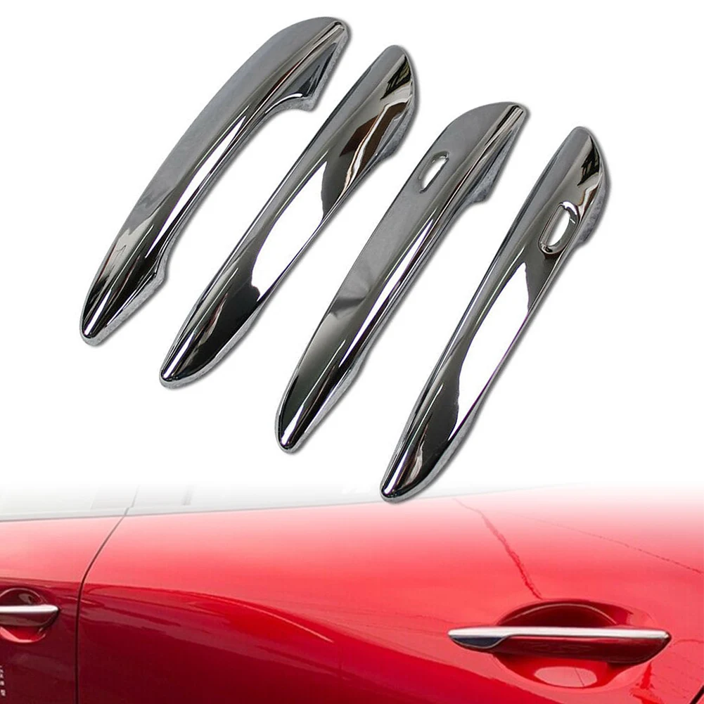 For 2019 2020 Mazda 3 Axela BM Bn Sedan Chrome Door Handle Protector Decorarion Cover Trims ABS Car Styling Accessory