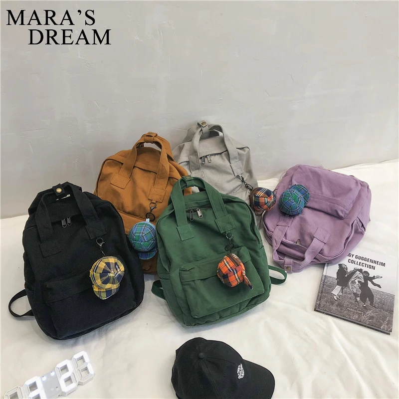 Mara\'s Dream Women Backpack Canvas Art Girls School Bags Casual Lady School Backpack Cute Student Book Bags Korean Cool Rucksack