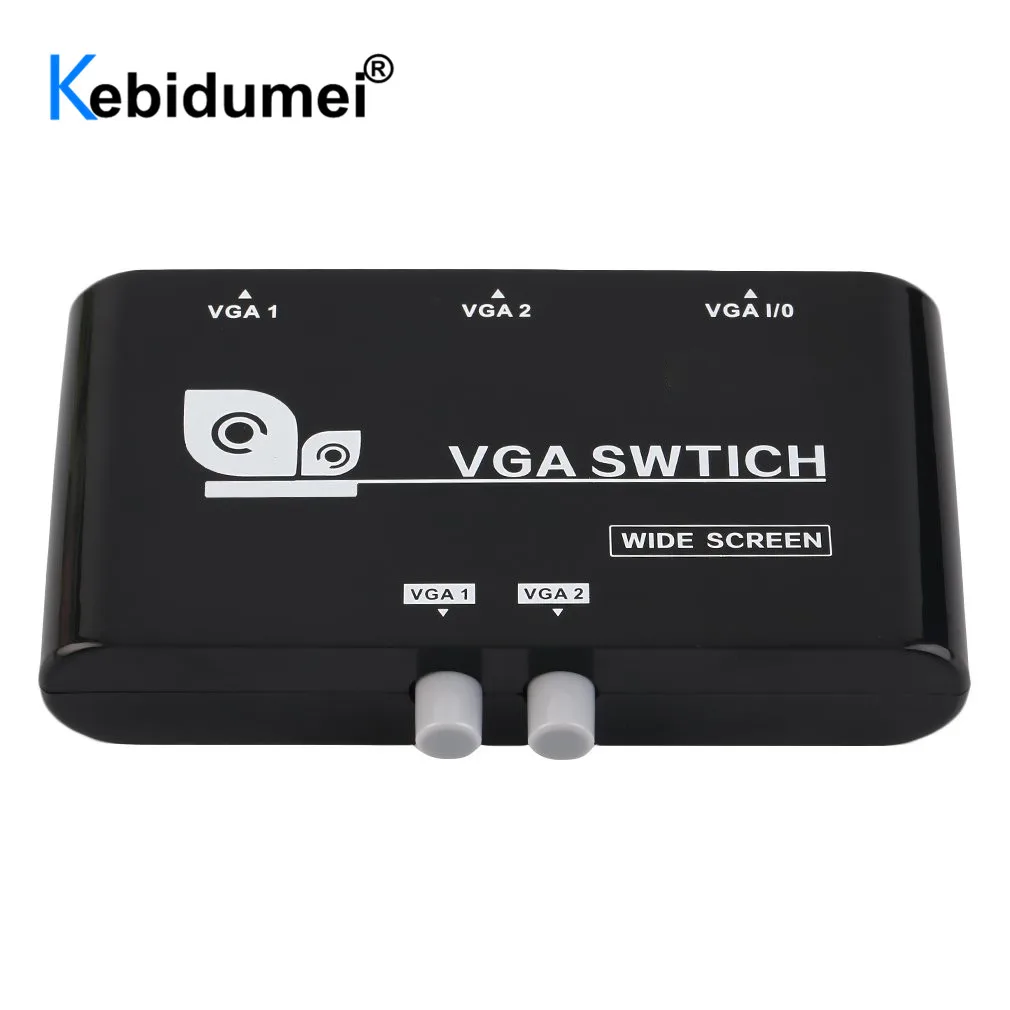 2 In 1 Out Vga Selector Box Vga Video Kvm Switch 2-Manier Delen Selector Switch Switcher Box Voor computer Monitor Projectoren