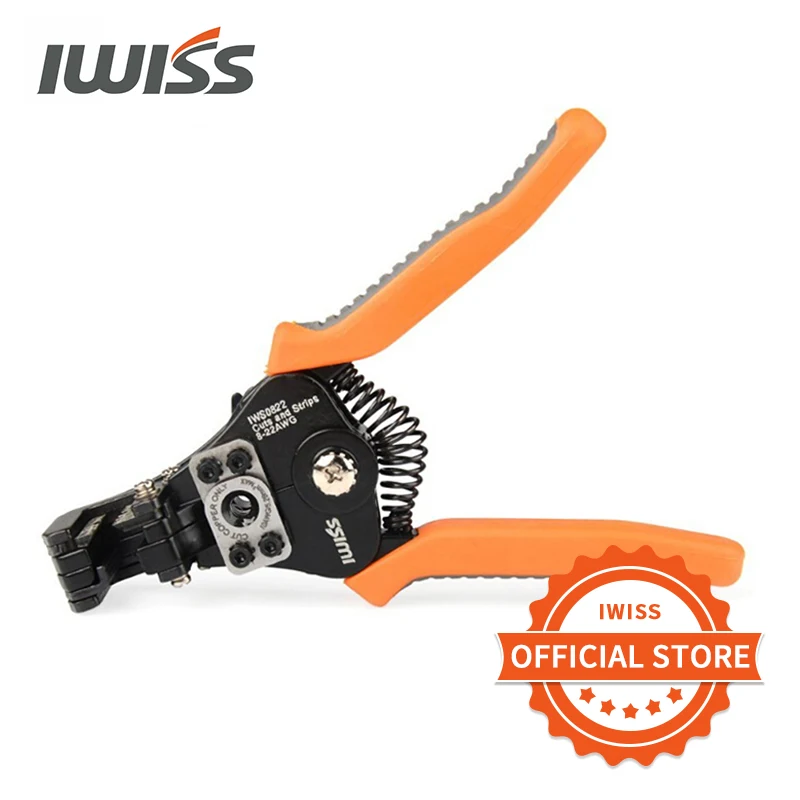 IWISS IWS-0822 çok fonksiyonlu otomatik kablo tel soyucu 0.35-8.2mm ² sıyırma sıkma pense sıkma pense kablo kesici aracı