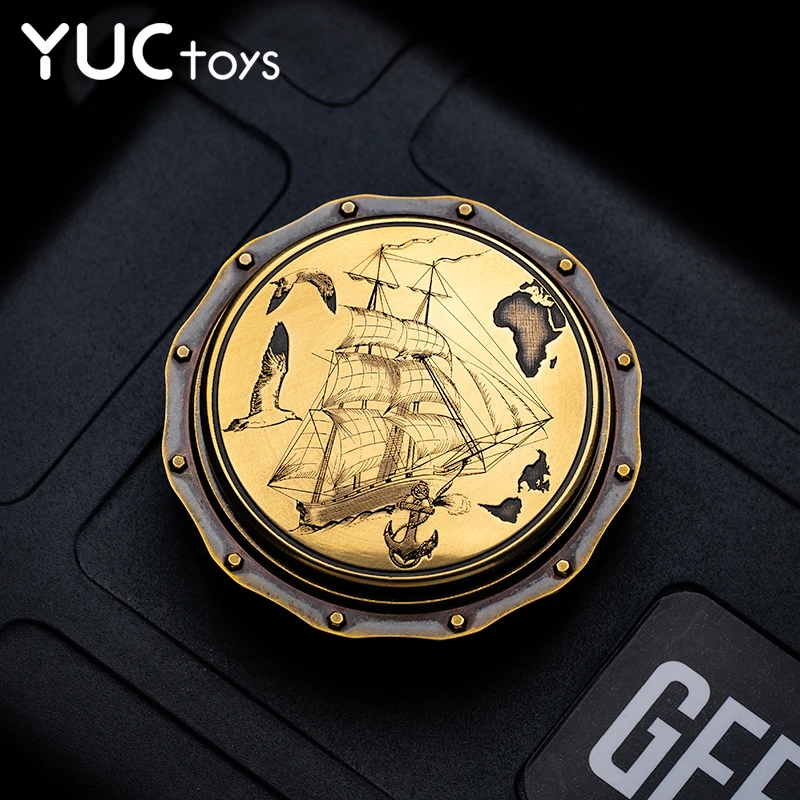 

Brass Super Mute Fidget Spinner Sailing EDC Toy for Kids Adults ADHD Senior Hand Fingertip Gyro Relief Stress Boys Gifts