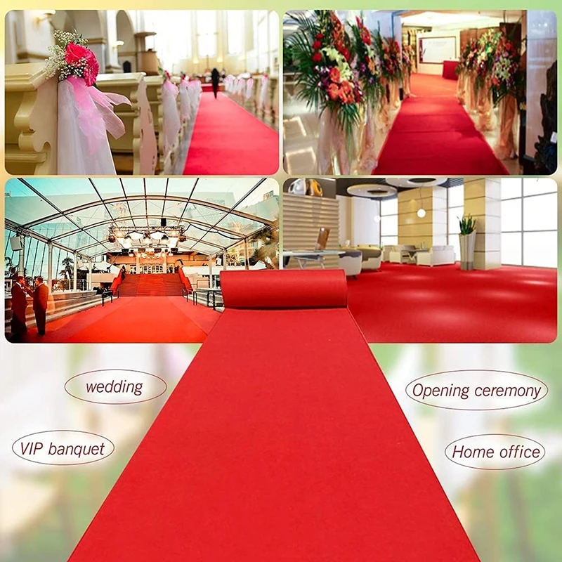 Romantic White Carpet Wedding Aisle Runner White Red Aisle Runner Rug Party Banquet Indoor Outdoor Wedding Carpet Non-slip Decor