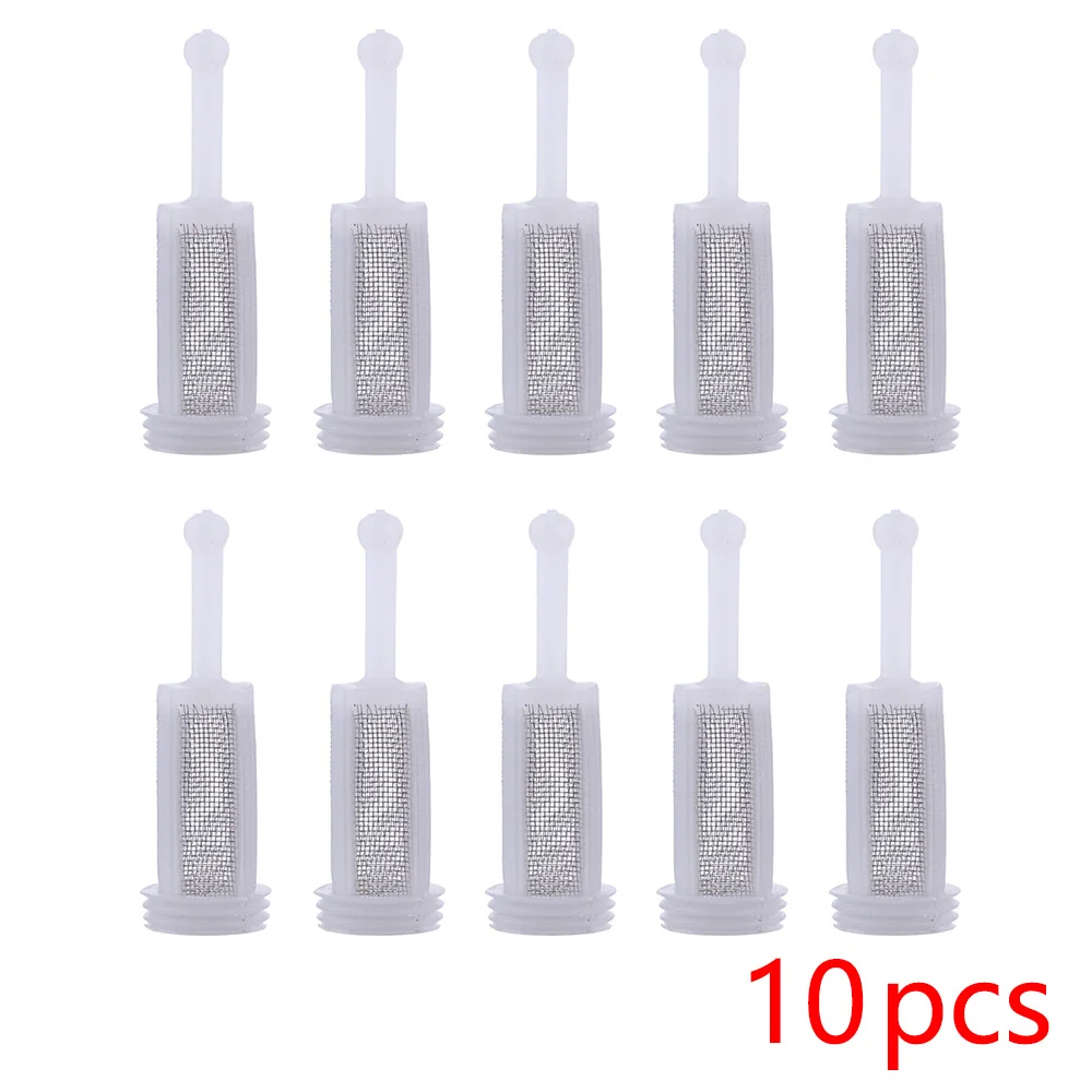 10Pcs Spray Gun Filters Mesh Car Disposable Gravity Feed Filter Paint Spray Gun Mesh Strainers Car Accessories White Plastic Set