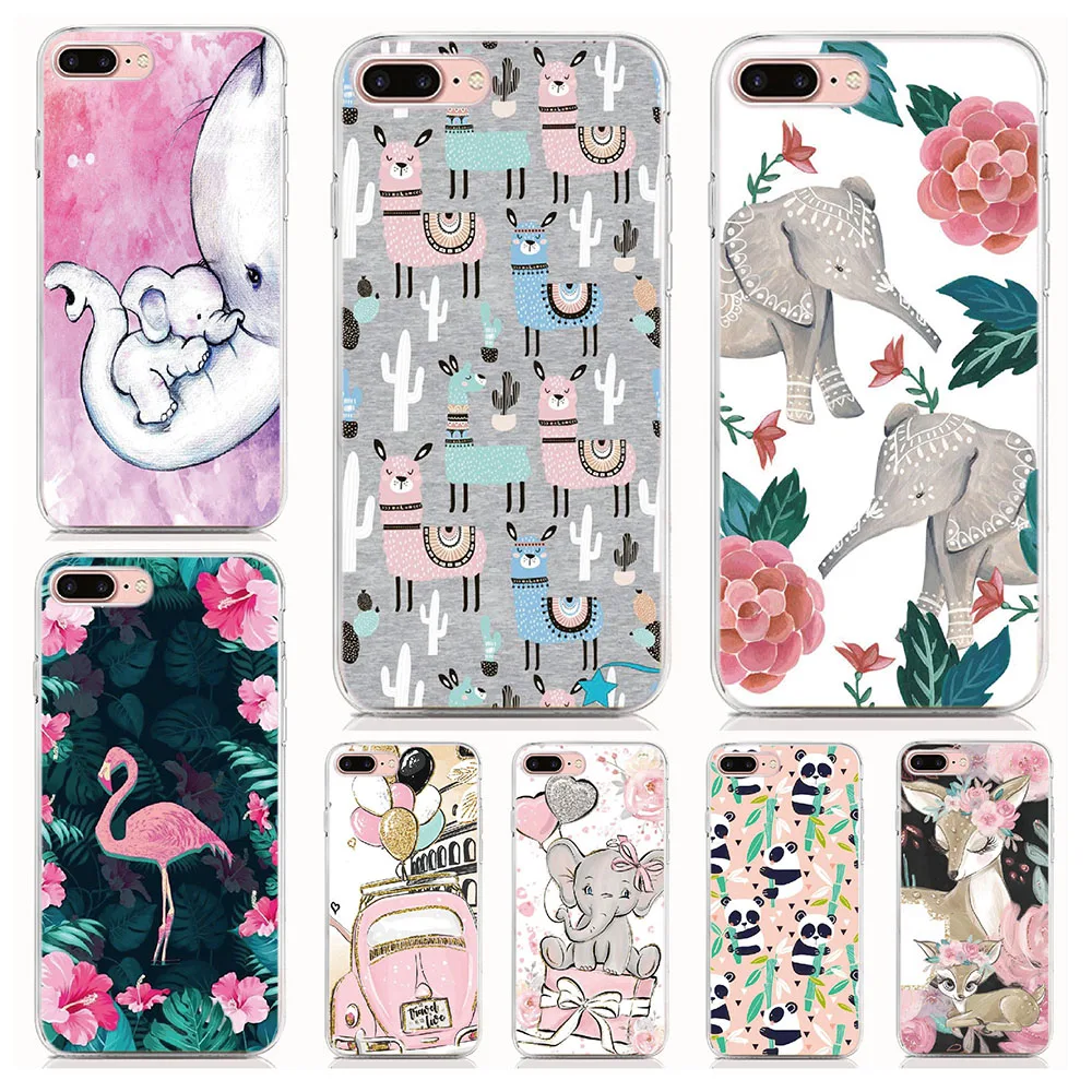 For Oukitel C17 C16 C15 C13 C12 C11 pro K9 Case Soft Tpu Print Cartoon elephant panda Back Cover Protective Phone Cases