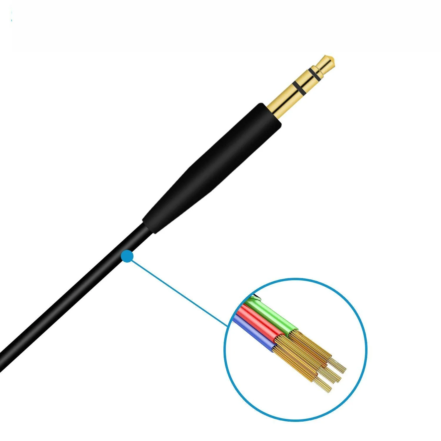 Audio Cable For Bose Quiet Comfort QC35 25 QC25 SoundTrue OE2 OE2i AE2 AE2i Headphones 2.5mm to 3.5mm 5.5ft/1.4M