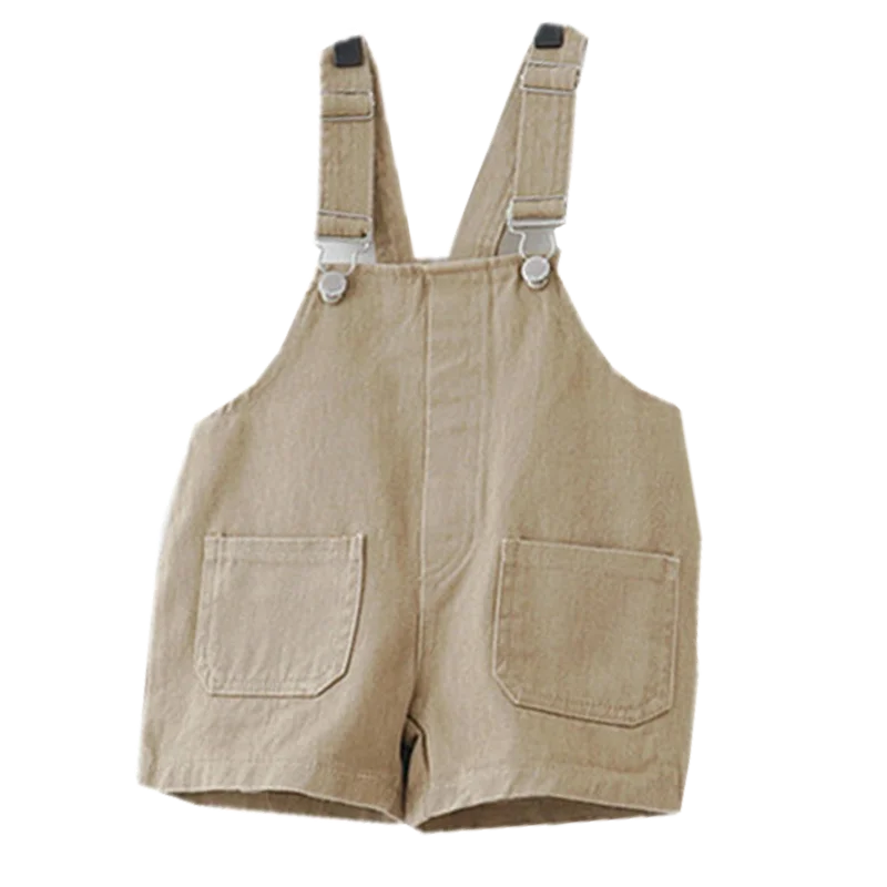 2024 Summer Autumn Kids Infant Clothes Girls Boys Strap Overalls Shorts Solid Children Jumpsuit Girl Outfit