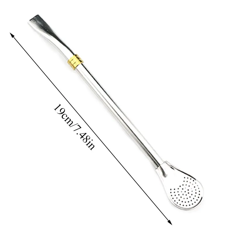 Stainless Steel Drinking Straw Spoon Tea Filter Yerba Mate Tea Straws Bombilla Gourd washable Tea Tools Kitchen Bar Accessories