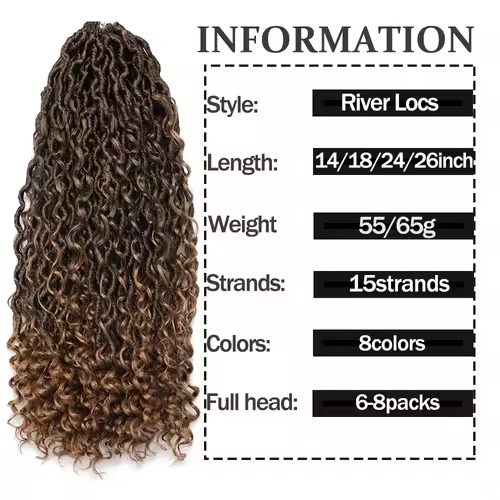 Synthetic Goddess Locs Crochet Hair Braids Curly Faux Locs Braiding Hair Extensions Wig For Women Black Hippie Boho Style - Image 4