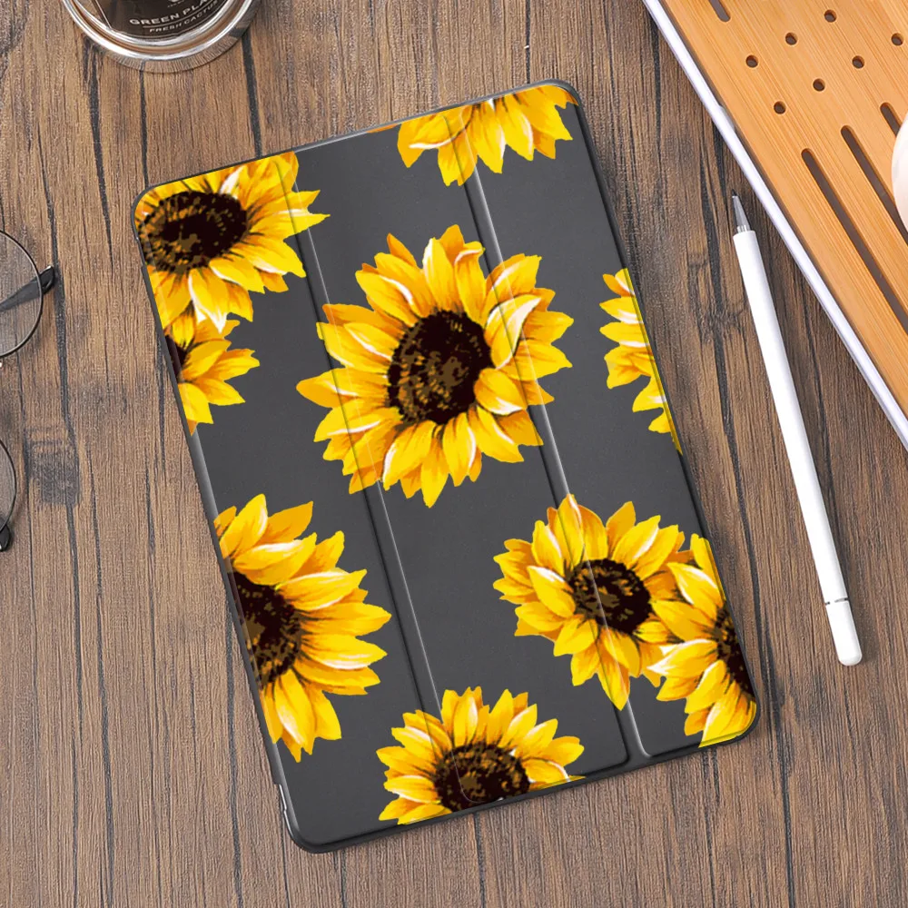 

Sunflower For 10.9 inch Air 4 iPad Case 8th Generation 7th 10.2 inch With Pen Slot Silicone Cover For 11 inch Pro 2020 Mini 4 5