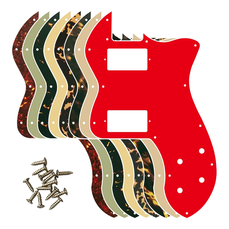 

FeiMan-Custom Guitar Parts For US Player,Tele Deluxe Guitar Pickguard With PAF Humbucker Scratch Plate,MultiColor Flame Pattern