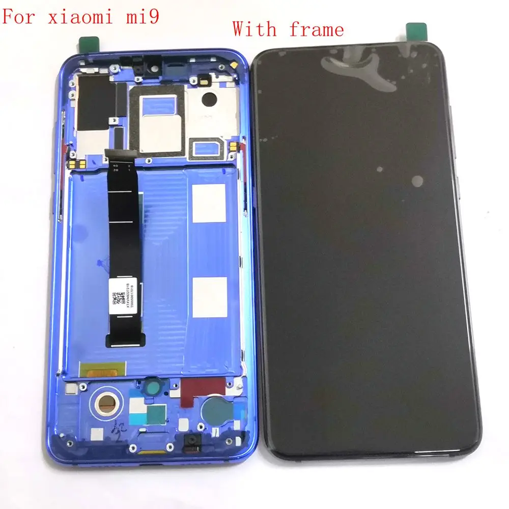 For xiaomi mi9 lcd screen digitizer touch glass frame mi 9  full set M1902F1G