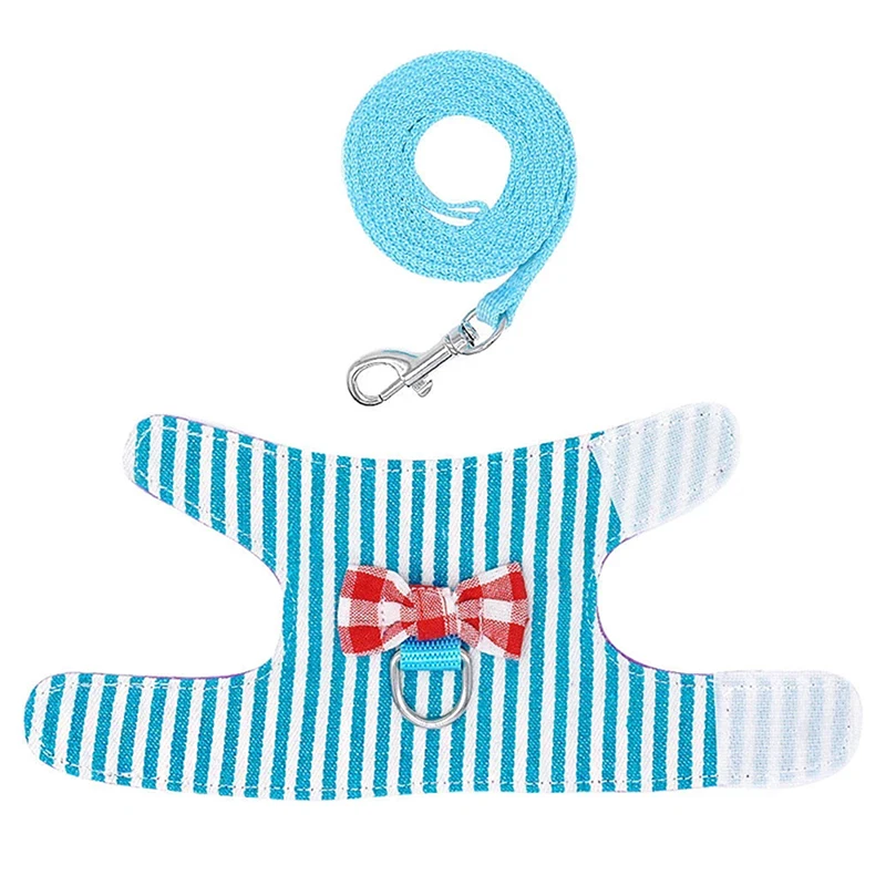 Set di imbracature e guinzagli per piccoli animali domestici per furetto cavia coniglietto criceto cucciolo Bowknot pettorale imbracatura forniture per animali domestici
