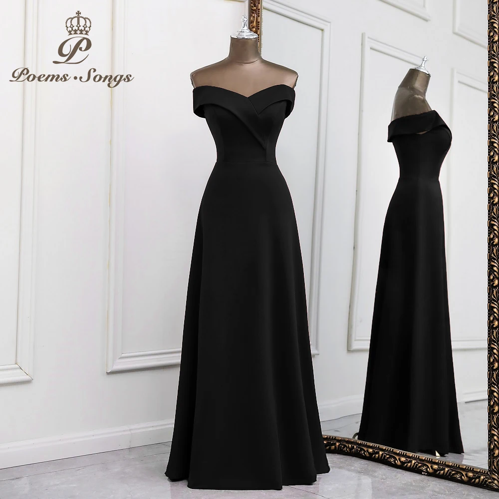 2022 Sexy A-line style black evening dress vestido de festa evening gowns elegant formal party dress women evening prom dresses