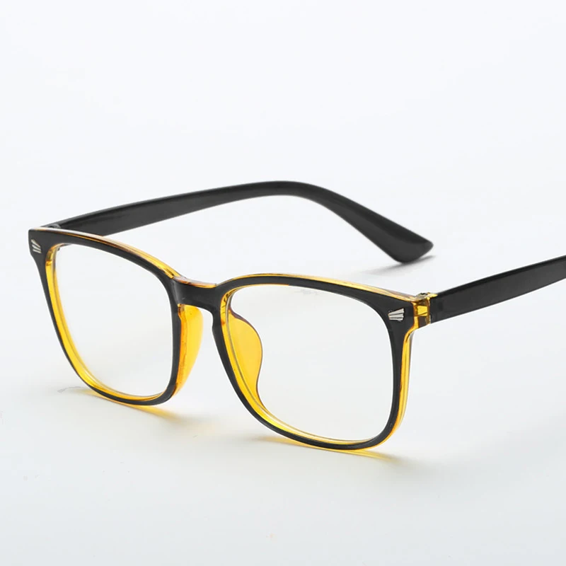 Modische Unisex-Quadratbrille, schlichte Brille, Vollrahmenbrille für Männer und Frauen, Strahlenschutz, optische Brille