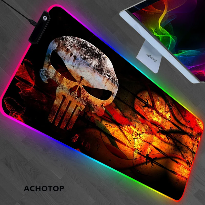 

RGB Game 900x400mm Skull XL Large Locking Edge Gaming Mouse Pad CS GO Keyboard Rubber Mousepad Wrist Rest Table Computer Mats