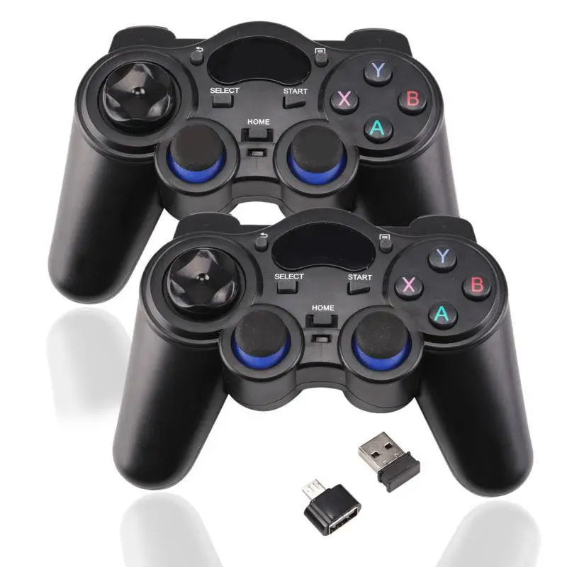 ワイヤレスゲームパッド,2.4 ghz,android tvボックス,pc,ps3用のマイクロusb otgアダプター付きゲームコントローラー