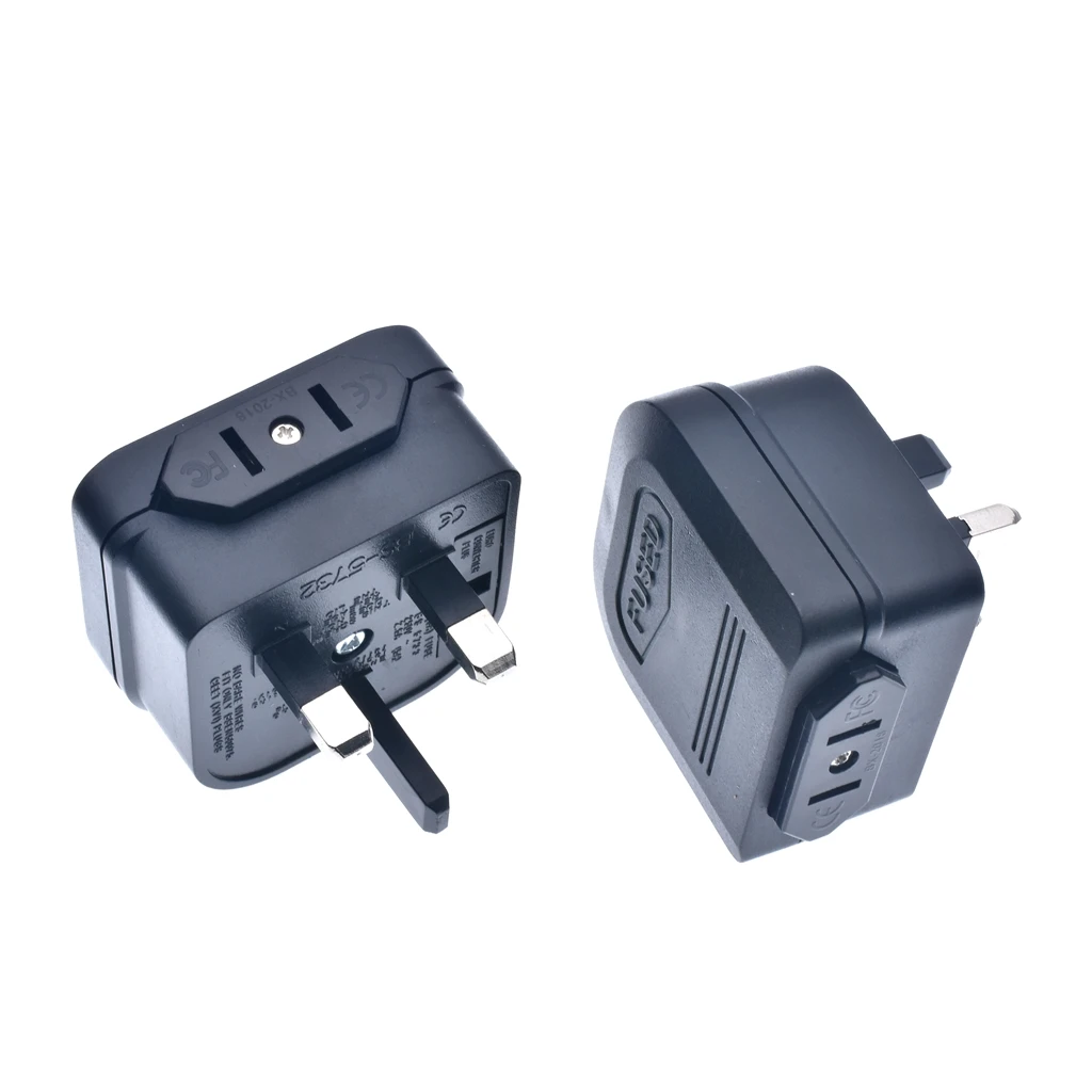 High Quality UK Converter With Fuse, US/Janpan/China 2 Flat Parallel Pin Plug To Singapore Malaysia Hongkong Socket Power Adapte