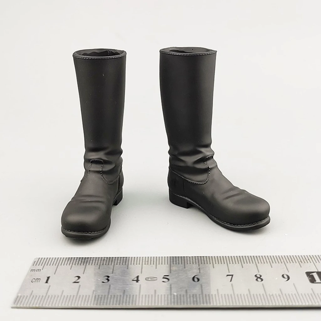 1/6 Scale Men's Black High Leg Boots Action Figurine Army Hobbyist Model For 12''Action Figure Toys Accessories