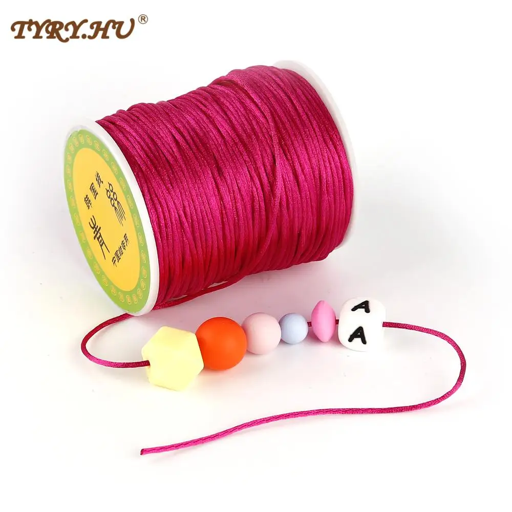 TYRY.HU Colorful 80 Meters Satin Silk Rope Nylon Cord For Baby Teether Accessories Teething Necklace Rattail Cord DIY Tool 1.5mm